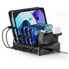 Estação de Carregamento 6 portas USB, 130W para Portáteis, Tablets/Smartphones e suporte para SmartWatch e EarPhone - Ewent EW1335