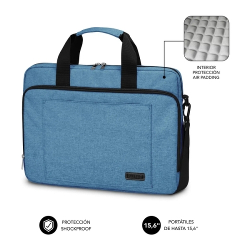Capa para portátil Subblim para portáteis até 15,6 polegadas - Proteção com almofada de ar - Poliéster Oxford resistente - Repelente de líquidos - Cor azul - Subblim SUBLB-4APLB11