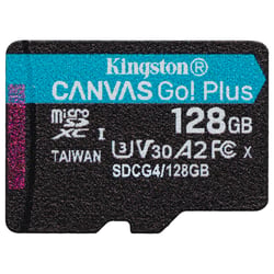 128GB microSDXC Canvas Go Plus Gen4 200R A2 U3 Single Pack w/o ADP - Kingston SDCG4/128GBSP