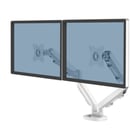 Braço duplo para monitor Eppa da Fellowes - Até 39" e 8kg - Ajustável com mola a gás - Branco - Fellowes 9683501
