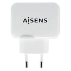 Carregador USB Aisens 17W 5V/3.4A - 2xUSB com controlo AI - Branco - Aisens 173341