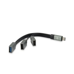Hubbys de extensão USB-C da Conceptronic para 2 portas USB-A 2.0 e 1 porta USB-A 3.0 - 2X 480Mbps 1X 5Gbps - Preto - Conceptronic HUBBIES01G