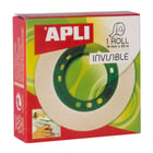Apli Cinta Adhesiva Invisible 19mm x 33m - Facil de Cortar - Resistente - Ideal para Uso en Oficina - Transparente - APLI 11036