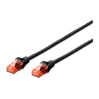 DIGITUS CHICOTE CAT6 UTP PVC 1MT PRETO - DIGITUS DK-1612-010/BL