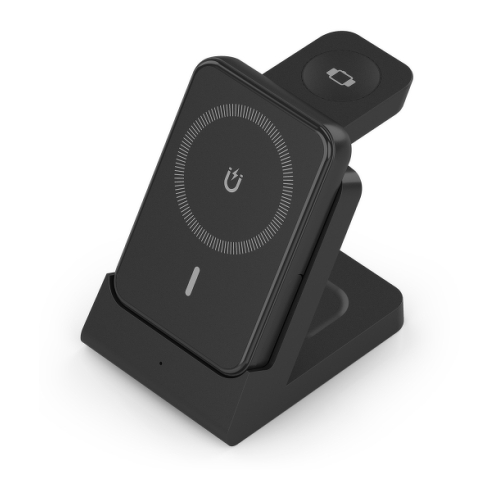 Carregador sem fios Aisens 15W - USB-C - Protocolo Qi - Telemóvel, Apple Watch e auscultadores - Powerbank - Proteção contra sobretensão, sobretemperatura e sobrecorrente - Cor preta - Aisens ASCH-15W4WC064-BK