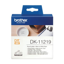 Etiquetas pré-cortadas circulares (papel térmico). 1.200 etiquetas brancas de 12 mm - Brother DK11219