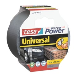 Fita Universal Multiusos Tesa Extra Power 50mm x 10 Metros - Forte poder de aderência - Parte-se facilmente à mão - Resistente às intempéries - Cor Cinzento - Tesa 56348-00000-15