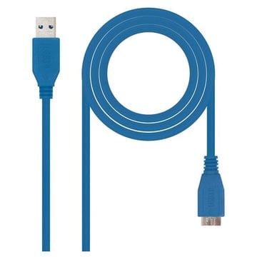 Cabo Nanocabo USB-A 3.0 Macho para Micro-USB 3.0 Macho 1m - Cor Azul - Nanocable 10.01.1101-BL