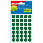 Apli Embalagem de 175 etiquetas redondas - Tamanho Ø 13mm - Adequadas para escrita à mão - Adesivo permanente - Cor verde - APLI 208121