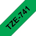 Fita laminada. Texto preto sobre fundo verde. Largura: 18 mm. Comprimento: 8 m - Brother TZe741