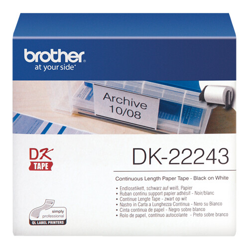 Fita contínua de Papel térmico (branca). Largura: 102 mm. Comprimento: 30,48 m - Brother DK22243