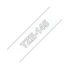 Brother TZe145 Generic Laminating Label Tape - Texto branco sobre fundo transparente - Largura 18mm x 8 metros - BR-TZE145