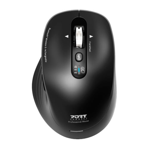 Port Rato sem fios e Bluetooth recarregável, com roda de deslocamento magnética, 3200 DPI - Port 910202