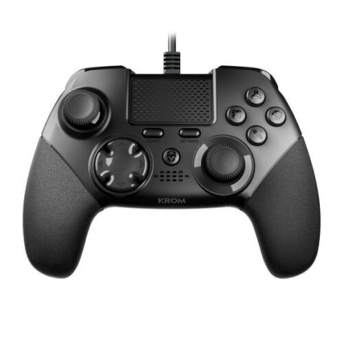Controlador USB/Gamepad Krom Kaiser - 12 botões de resposta - Alavancas traseiras configuráveis - Compatível com PC, PS3 e PS4 - Cabo de 3 m - Preto - Krom NXKromKSR