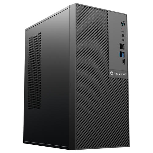 Unykach Numen 500 Pro ITX Midi Tower Enclosure, MicroATX - Tamanho do disco suportado 3,5", 2,5" - USB-A 2.0/3.2/C e áudio - Unykach 229502