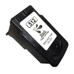 Cartucho de tinta preto remanufaturado Canon PG512/PG510 - Mostra o nível de tinta - Substitui 2969B001/2970B001 - Canon CI-PG512