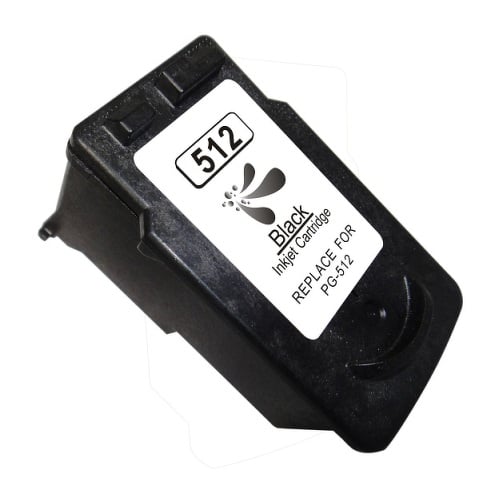 Cartucho de tinta preto remanufaturado Canon PG512/PG510 - Mostra o nível de tinta - Substitui 2969B001/2970B001 - Canon CI-PG512