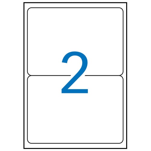 Apli Embalagem de 200 Etiquetas Brancas Permanentes 199,6 x 144,5mm - 100 Folhas x 2 Etiquetas - APLI 205081