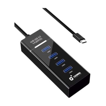 Cromad Cable USB Tipo C - Longitud 30cm - Velocidad de Transferencia 5Gbps - 4 Puertos USB 3.0 - No Requiere Instalacion - Compatible con Todos los Sistemas Operativos - Color Negro - Cromad CR1120