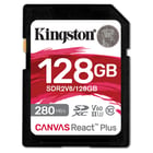 KINGSTON 128GB Canvas React Plus SDXC UHS-II 280R/100W U3 V60 for Full HD/4K - Kingston SDR2V6/128GB