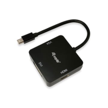 Equipar 3 em 1 Mini DisplayPort macho para adaptador HDMI, DVI e VGA fêmea - Plug & Play - HDMI 4096 x 2160 (4K) / 30 Hz e DVI e VGA: 1920 x 1080 / 60 Hz - Equip EQ133439