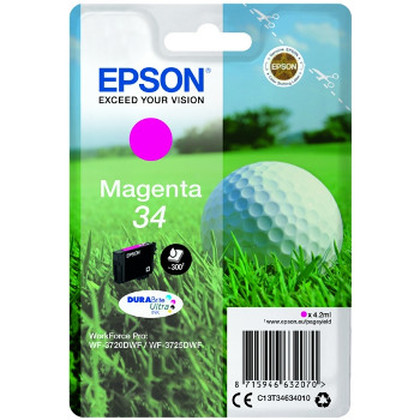 Epson Golf ball C13T34634010 tinteiro 1 unidade(s) Original Rendimento padrão Magenta - Epson C13T34634010