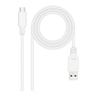 Cabo Nanocable 2.0 3A USB-C macho para USB-A macho - Comprimento 1m - Cor Branco - Nanocable 300077