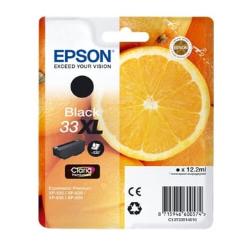 Cartucho de tinta preto original Epson T3351 (33XL) - C13T33514012 - Epson C13T33514012
