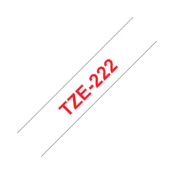 Fita Laminada 9mmx8mts Fundo Branco / Texto Vermelho - Brother BROTZ222