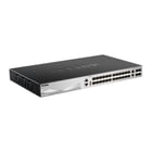 D-Link Managed L3 Switch 24 portas Gigabite PoE 370W Gigabite + 2 portas 10G + 4 portas 10G SFP+ - D-Link DGS-3130-30PS/E