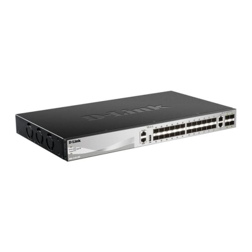 D-Link Managed L3 Switch 24 portas Gigabite PoE 370W Gigabite + 2 portas 10G + 4 portas 10G SFP+ - D-Link DGS-3130-30PS/E