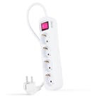 Faixa de Proteção Nanocabo com 4 Shucks - Cabo de 1,40m - Interruptor Liga/Desliga - Cor Branca - Nanocable 10.37.0004