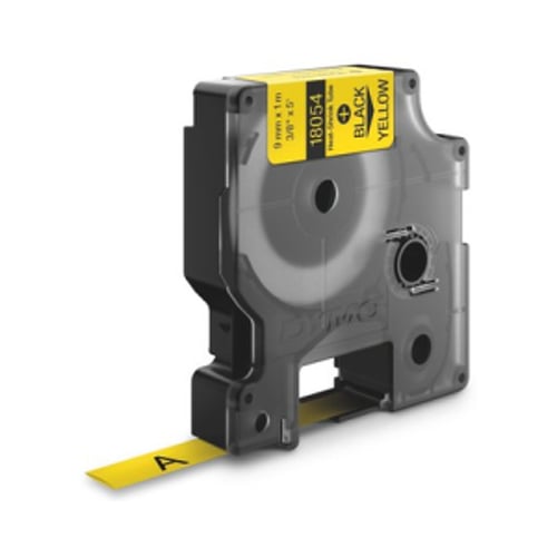 Fita Tubo Termo Retrátil 9mmx1,5m Preto/Amarelo Rhino - Dymo 12718054