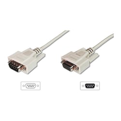 DIGITUS DATATRANSFER CABO EXTENSAO D-SUB9 M/F 3.0M SERIAL MOLDED CINZA - DIGITUS AK-610203-030-E