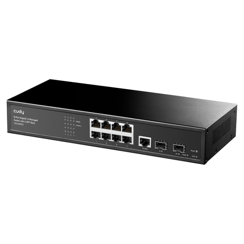 Comutador gerido GS2008S2 de 8 portas Gigabit L2 com 2 portas Gigabit SFP - Cudy 244527