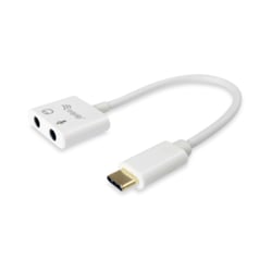 Equipar adaptador USB-C para áudio 2 jack 3,5 mm fêmea para fone de ouvido e microfone - Equip EQ133460