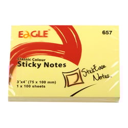 Bloco Notas Aderentes 075x100mm Eagle Amarelo 100 Folhas - Eagle 1621054
