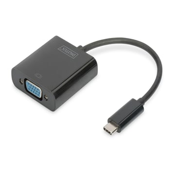 DIGITUS USB TYPE-C TO VGA ADAPTER FULL HD 1080P CABLE LENGTH: 19.5 CM BLACK - DIGITUS DA-70853