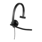 Logitech H570E Auscultadores mono com microfone USB - Microfone dobrável - Banda para a cabeça ajustável - Almofadas para os ouvidos - Controlos Fios - Preto - Logitech 981-000571