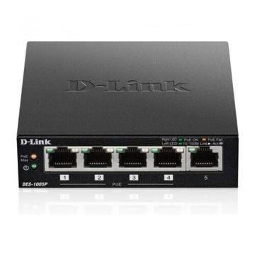 D-Link 5 Portas Fast Ethernet Switch 1 Porta PoE - D-Link DES-1005P