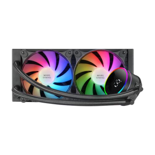 Watercooling MARS GAMING ML-LCD240, AIO 500W TDP, 2X FDB ARGB FANS, BLACK - Mars Gaming MLLCD240
