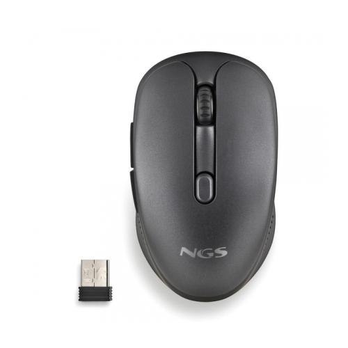 Rato laser sem fios NGS Evo Peep 3200dpi - Ligações: 2,4 GHz USB-A + Bluetooth 5.1 + Bluetooth 5.1 + Bluetooth 5.1 - 5 botões - Utilização com a mão direita - Cor preta - NGS 294207