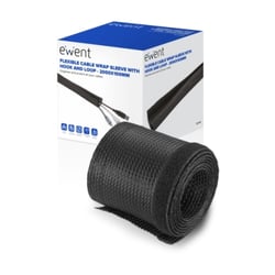Capa organizadora de cabos em poliéster Ewent - Fecho de velcro - 2m - 100mm - Cor preta - Ewent EW1558