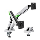 Suporte de mesa para jogos Aisens Suporte para TV-Monitor giratório e inclinável com contrapeso 16kg - 3 pivôs - 2 braços - 17"-38" - Branco - Aisens 305212