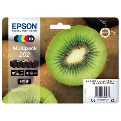 Epson Kiwi 202 tinteiro 5 unidade(s) Original Rendimento padrão Preto, Foto preto, Ciano, Magenta, Amarelo - Epson C13T02E74010