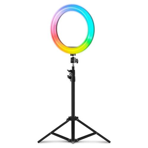 Mars Gaming MGRING Anel de luz USB ARGB com tripé até 150cm - 35 modos de iluminação ARGB - 1200lm - Controlo remoto - Cabo de 1,80m - Mars Gaming MGRING