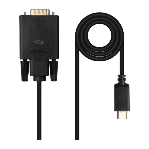 Cabo conversor USB-C para VGA da Nanocable - USB-C/M-Hdb15/M - 1,8 m - Preto - Nanocable 306568