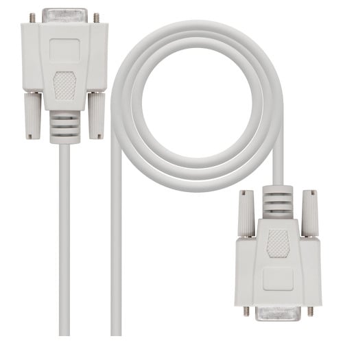 Cabo de modem serial nanocabo DB9 fêmea para DB9 fêmea 1,80m - cor bege - Nanocable 10.14.0602