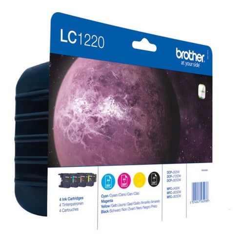 Pack de 4 tinteiros de tinta (BK/C/M/Y) - Brother LC1220VALBP