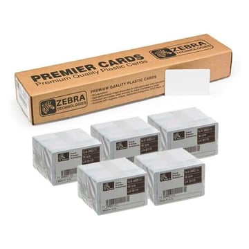 Zebra Pack de 500 Tarjetas de PVC Originales Imprimibles Blancas - Formato CR-80 86x54mm - 104523-111 - Zebra 104523-111